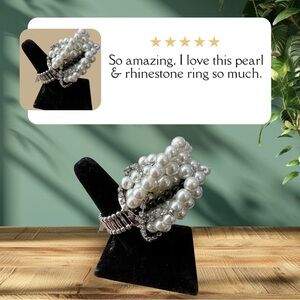 Elegant Pearl and Rhinestone Ring